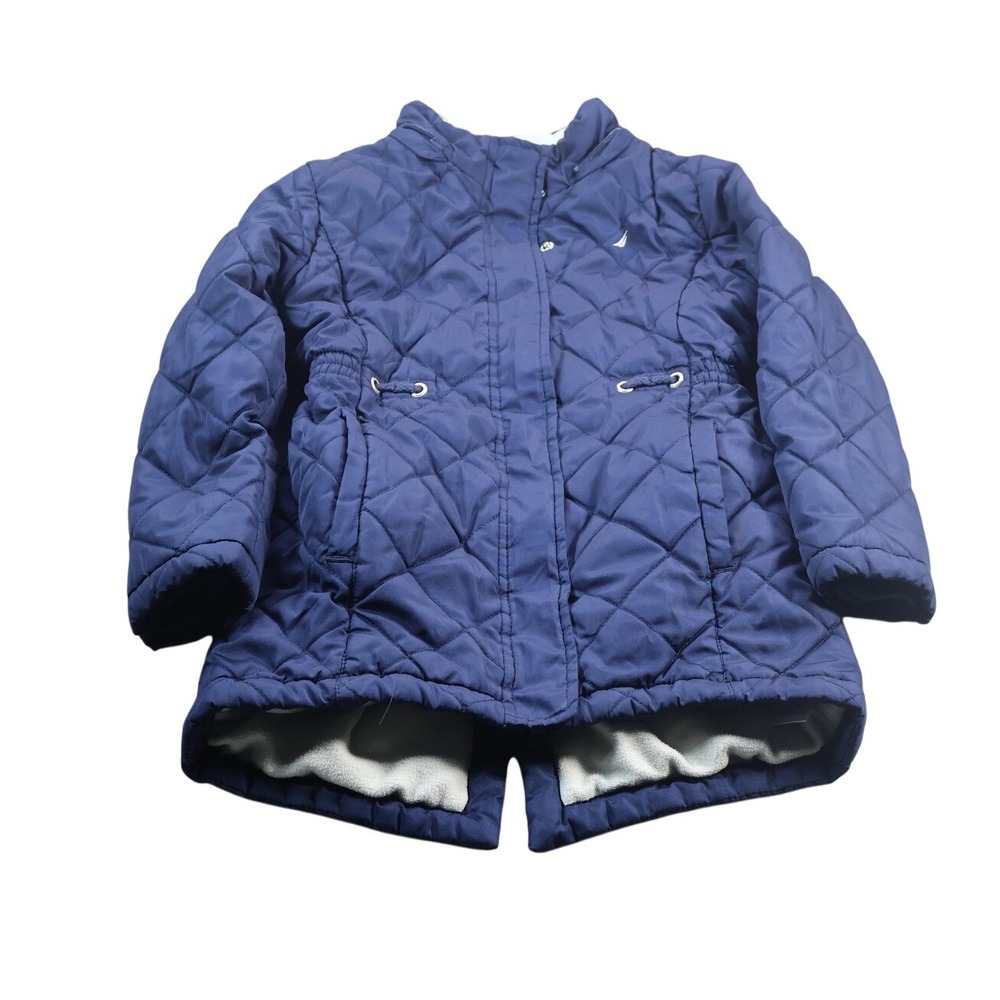 Nautica Coat Girls 7 Blue Quilted Fleece‎ Lined Insulated Winter Jacket Warm